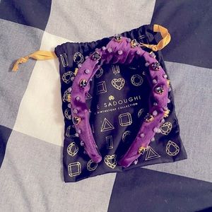 Lele Sadoughi Amethyst birthstone headband
